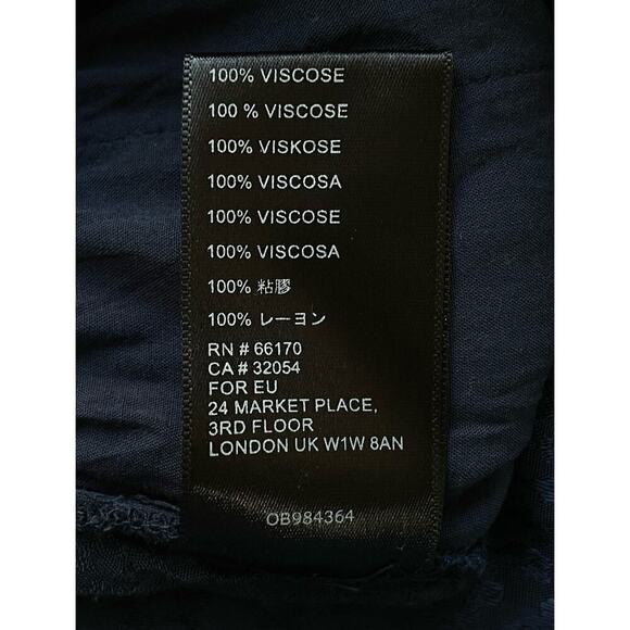 Anthropologie Maeve Jacqueline Jacquard Jumpsuit XS Navy Blue Elegant Night Out - Picture 15 of 16